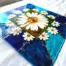 Ručně malované skleněné hodiny 25x25cm jediný originál!!