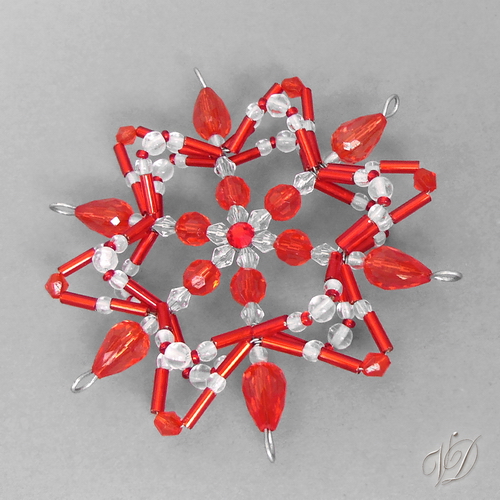 Vánoční hvězda z korálků KO199 - 3D (PEVNÁ A NEREZ)