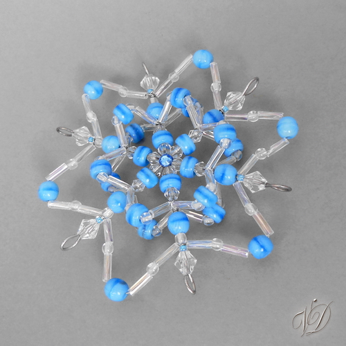 Vánoční hvězda z korálků KO230 - 3D (PEVNÁ A NEREZ)