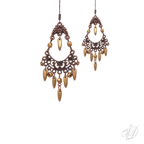 Orientální náušnice 0490 - Orient měď luxus duo