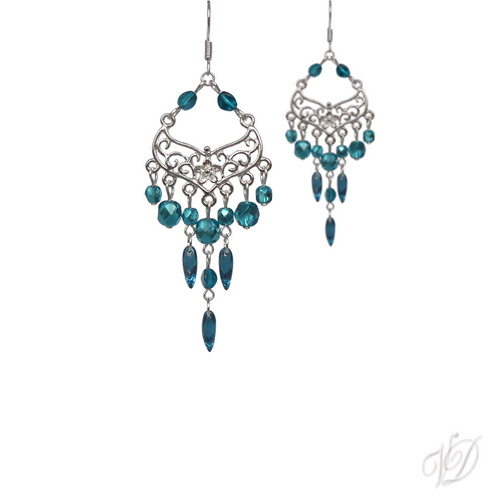 Orientální náušnice 0574 - Luxus tyrkys