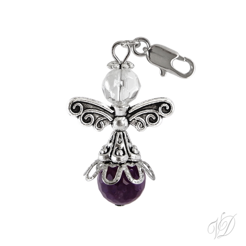 Anděl přívěsek s karabinkou Ametyst broušený pravý (1117)