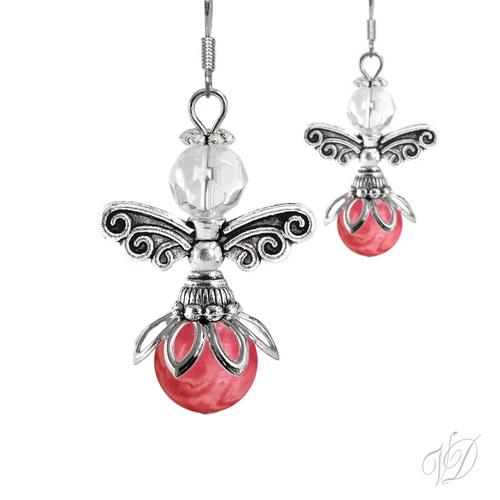 Náušnice 1159 - Andělé - Rodochrozit