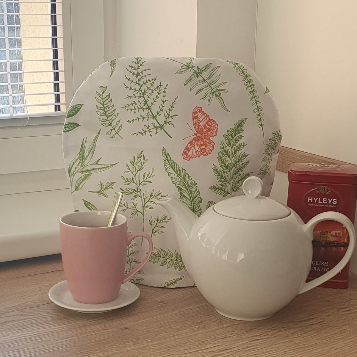 Termo poklop na čajovou konvici - zelené kapradí