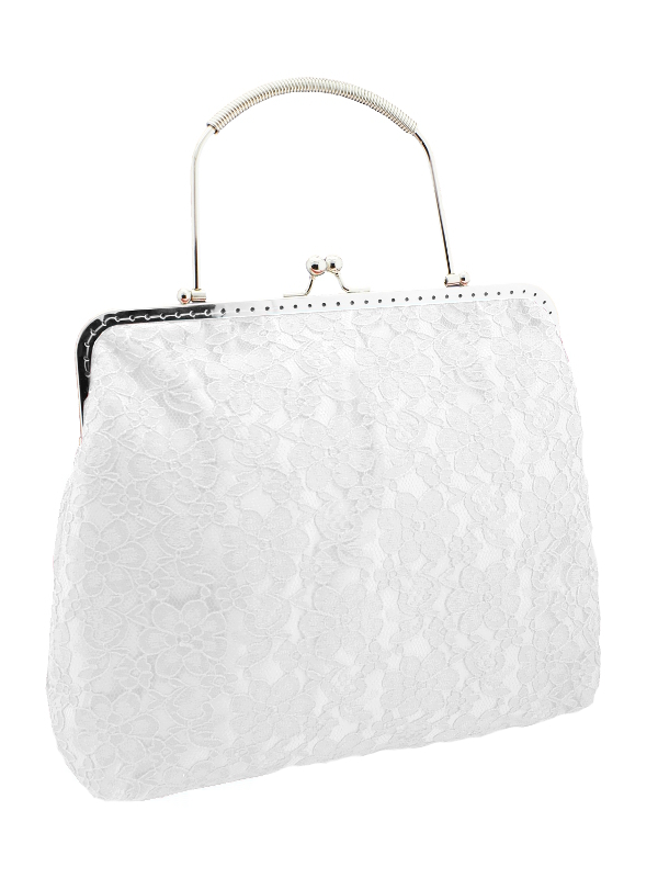 Dámská svatební krajková kabelka bílá 0976A10