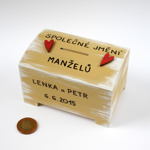 Svatební pokladnička střední - béžová