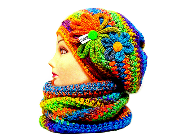 ༺♥༻ SOUPRAVA ČEPICE A NÁKRČNÍKU ༺♥༻ 