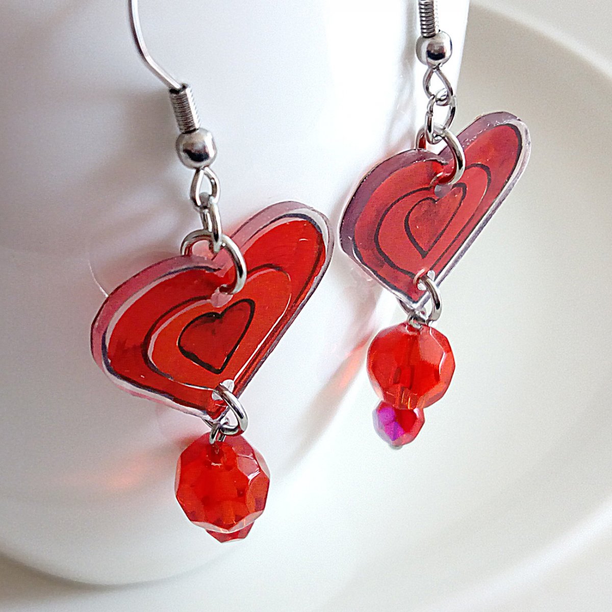 náušnice Srdíčka 6, nerez