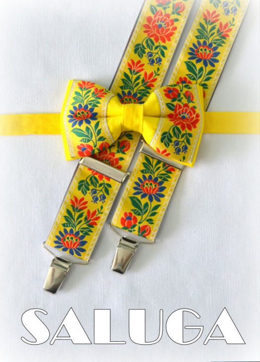 Pánské set motýlek + šle folkový, folklorní,lidový