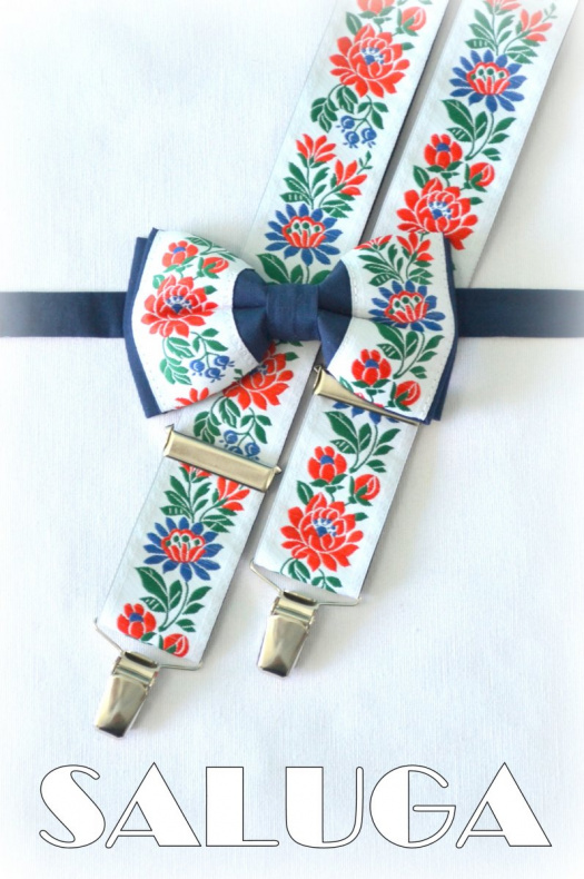 Pánské set motýlek + šle folkový, folklorní,lidový