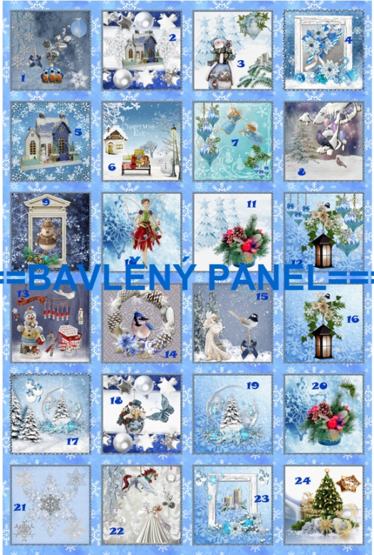 BAVLNĚNÝ PANEL / I NA ADVENTNÍ KALENDÁŘ/ 40X60 cm  AKN183