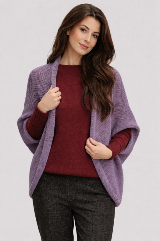 Pletená vesta - barva levandulová