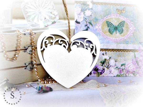 dřevěné srdíčko - sváteční