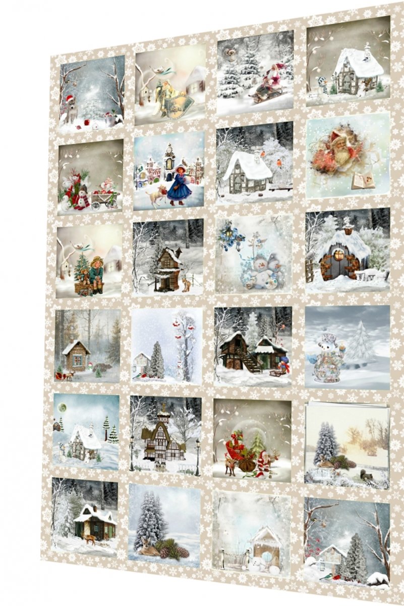 BAVLNĚNÝ PANEL 40x60 cm/ NA ADVENTNÍ KALENDÁŘ AKN3