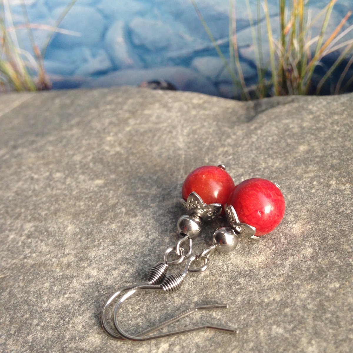 Náušnice s korálem