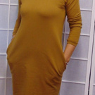 Šaty s kapsami - barva okrově žlutá S - XXXL