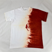 Vínovo-bílé triko s horolezcem XS