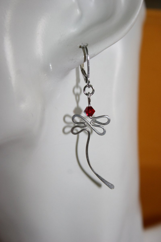Náušnice - vážky - Swarovski - chirurgická ocel