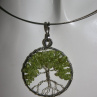 Amulet STROM ŽIVOTA - Olivín - chirurgická ocel