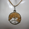 Amulet STROM ŽIVOTA - Citrín - chirurgická ocel