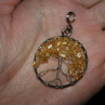 Amulet STROM ŽIVOTA - Citrín - chirurgická ocel