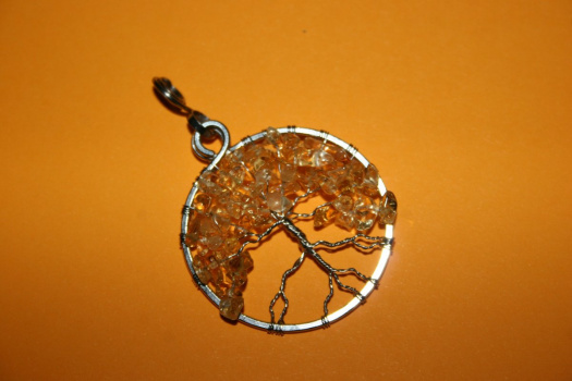 Amulet STROM ŽIVOTA - Citrín - chirurgická ocel