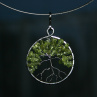 Amulet STROM ŽIVOTA - Olivín - chirurgická ocel