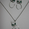 Kočička - náhrdelník - chirurgická ocel Swarovski