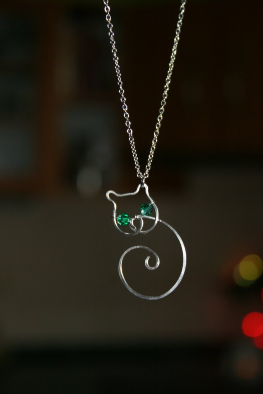 Kočička - náhrdelník - chirurgická ocel Swarovski