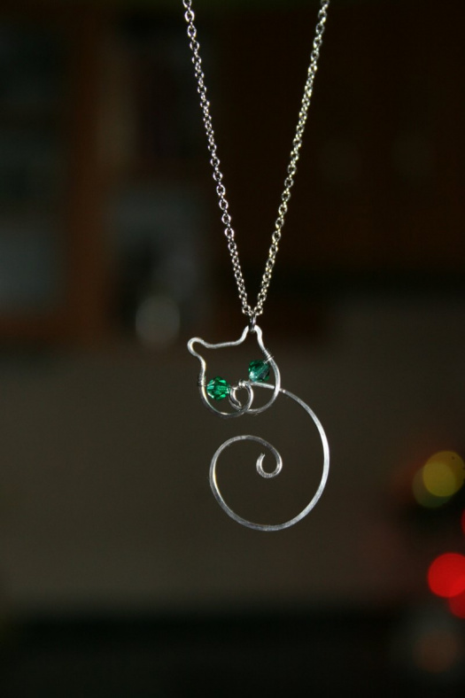 Kočička - náhrdelník - chirurgická ocel Swarovski