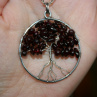 Amulet - GRANÁT - STROM ŽIVOTA - chirurgická ocel