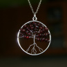 Amulet - GRANÁT - STROM ŽIVOTA - chirurgická ocel