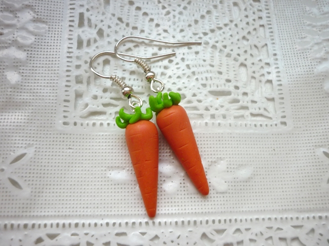 Náušnice fimo mrkev