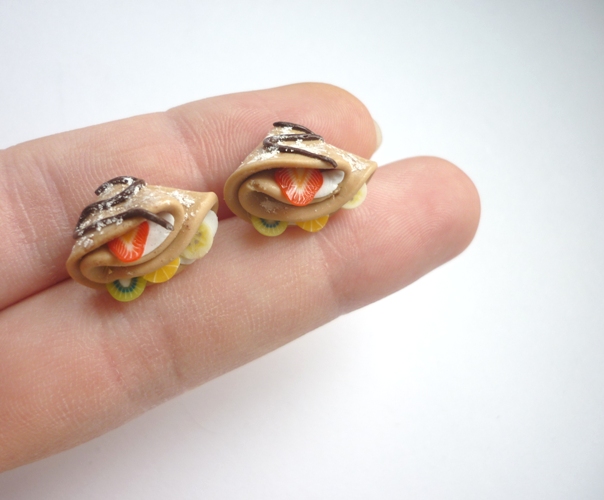 Palačinky - fimo náušnice