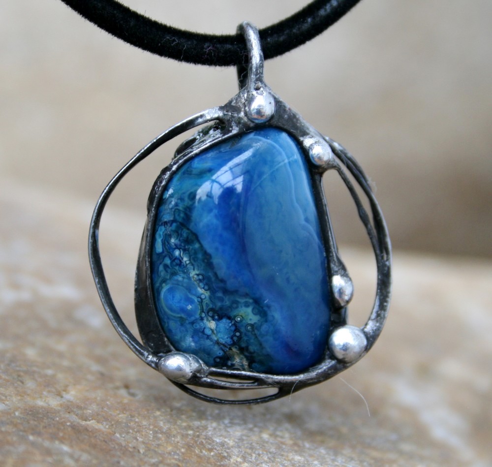 Achát přívěsek/náhrdelník