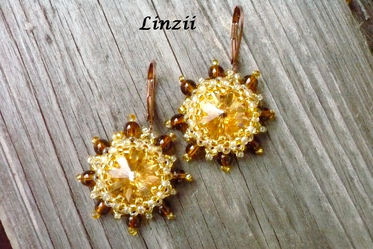 Kousíček topazu do uší - swarovski