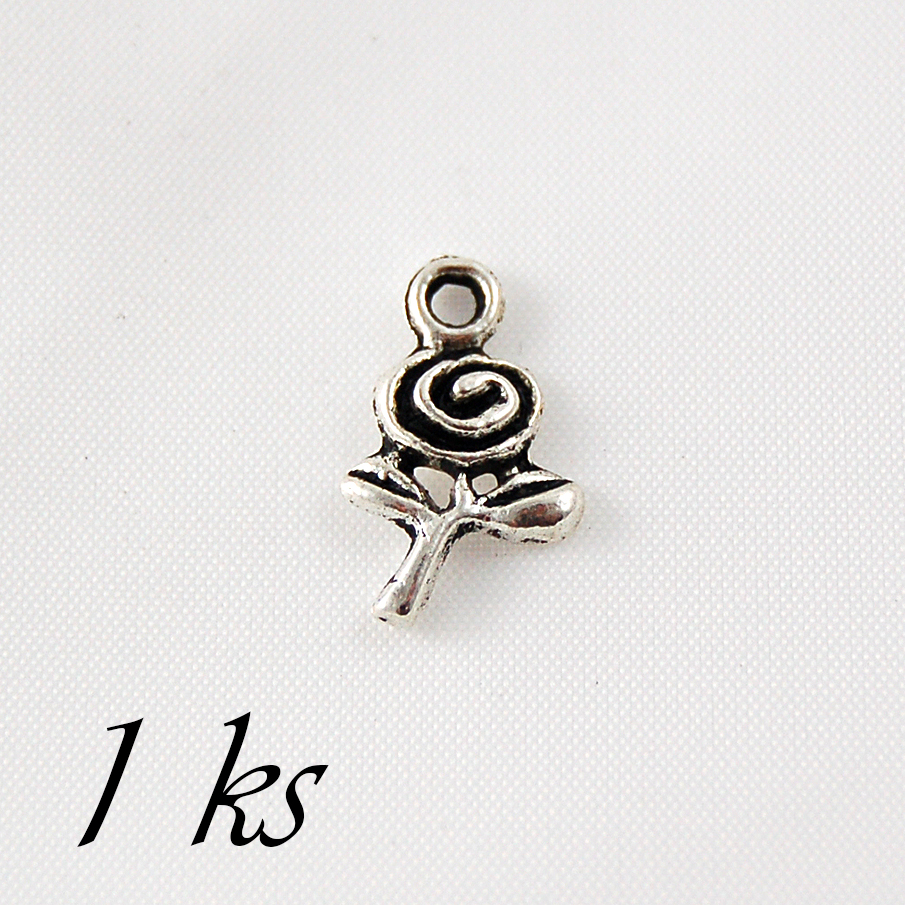 Malinká růžička, stříbrná barva (02 0050)