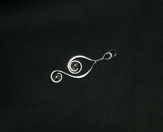 Přívěšek - spirály  - Hematit - chirurgická ocel