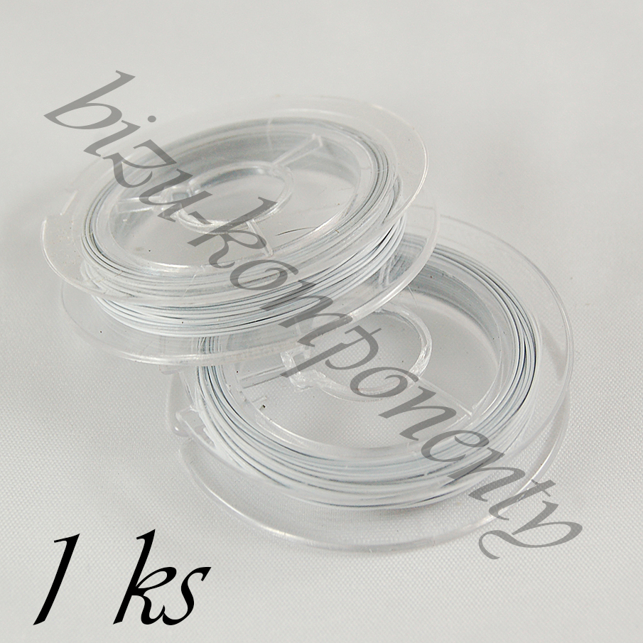 Bílé bižuterní lanko 0,45mm 10m (56 0002)