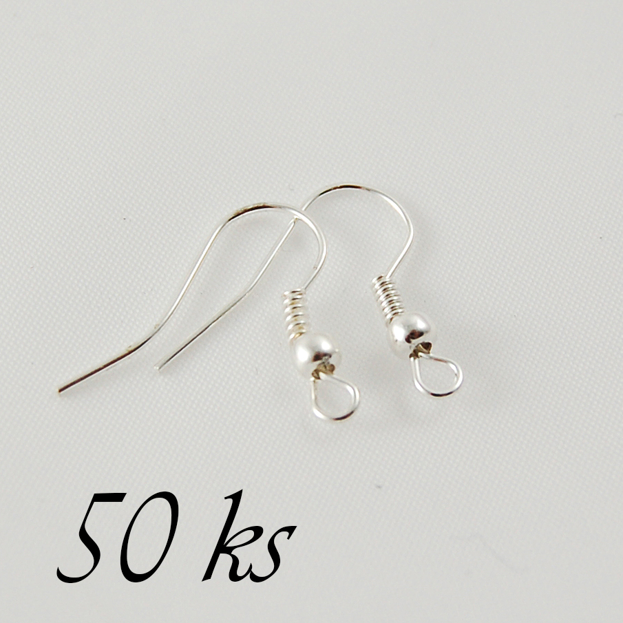 Náušnicové háčky KaP 50ks, stříbrná barva (10 0001)