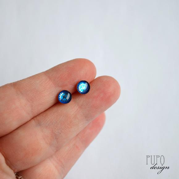 STEAMPUNKOVÉ PECKY AG925/1000 - MODRÉ