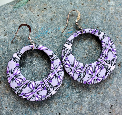 levandulové náušnice