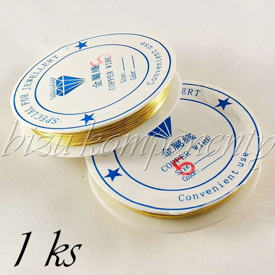 Měděný lakovaný drát, zlatá barva 0,7mm 5m (57 0021)