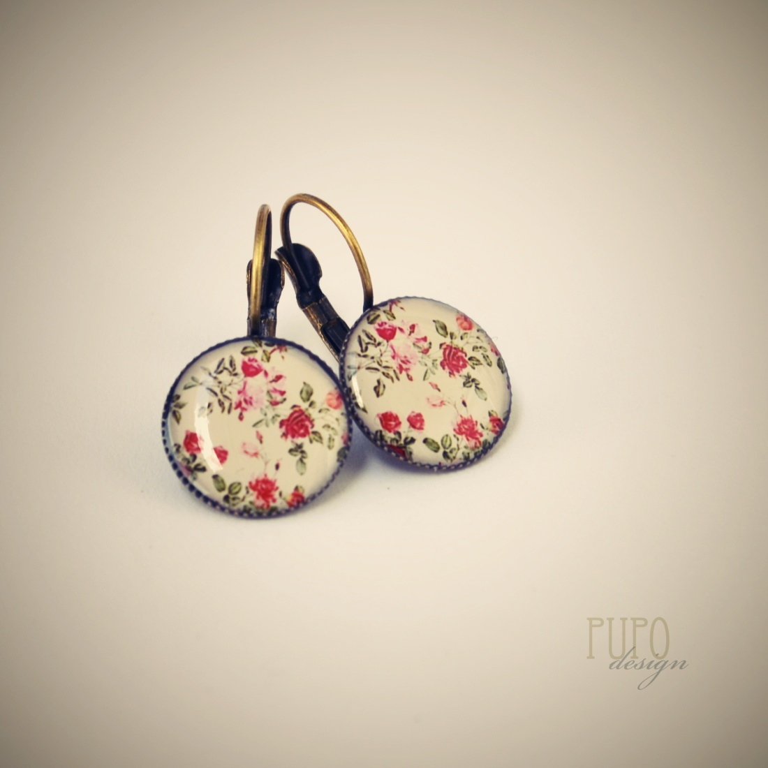 Babiččiny růže, závěsné naušničky