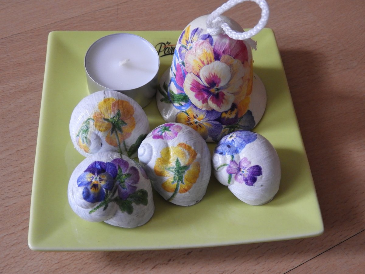 Originální sada milých dekorací - macešky2