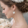 Svatební vlasová ozdoba s perličkami + svatební náušnice
