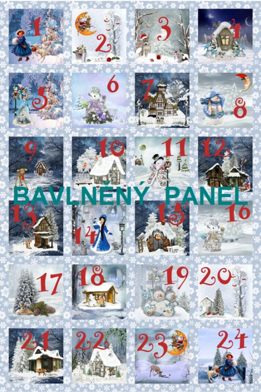 BAVLNĚNÝ PANEL / I NA ADVENTNÍ KALENDÁŘ/ 40X60 cm  AKN10