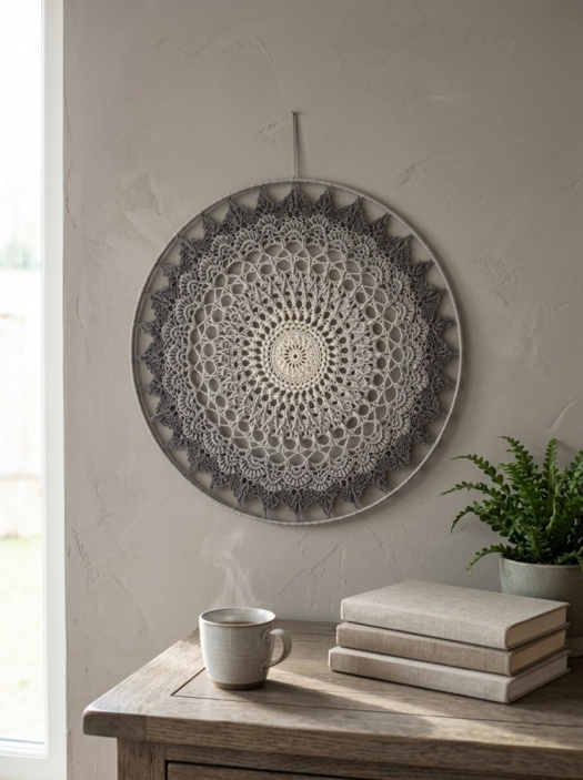 Mandala Šedá - průměr 45 cm