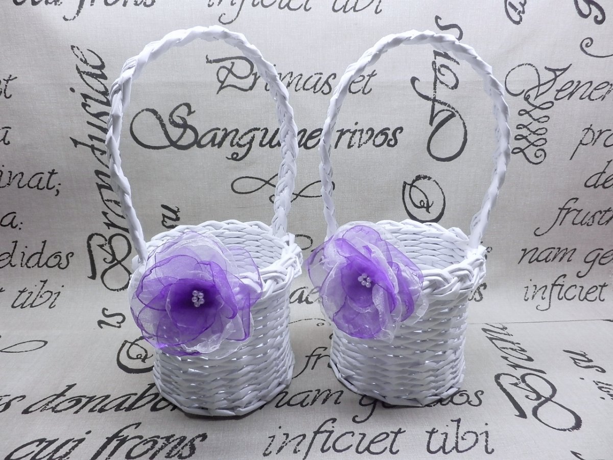 větší košíček pro družičku fialová