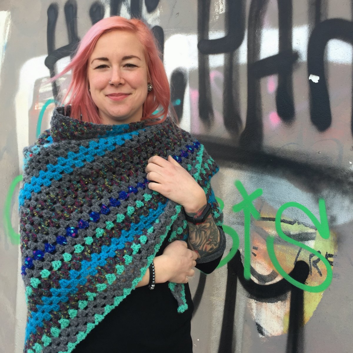 Háčkovaný pléd tyrkysový